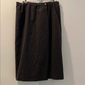 VINTAGE CHANEL Gray Wool MIDI wrap around Skirt